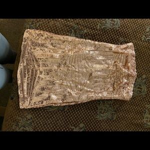 Rose gold sequin mini dress